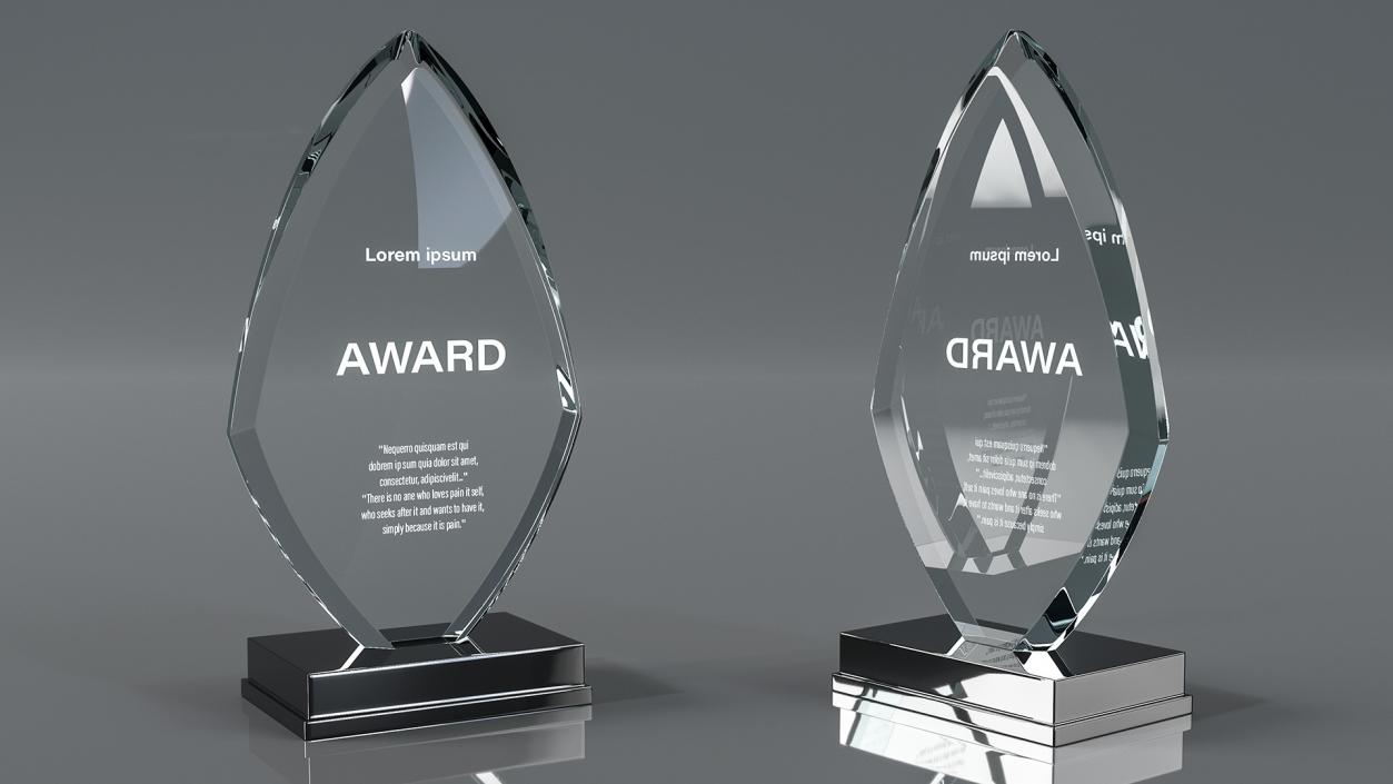 Glass Award Trophys Collection 2 3D