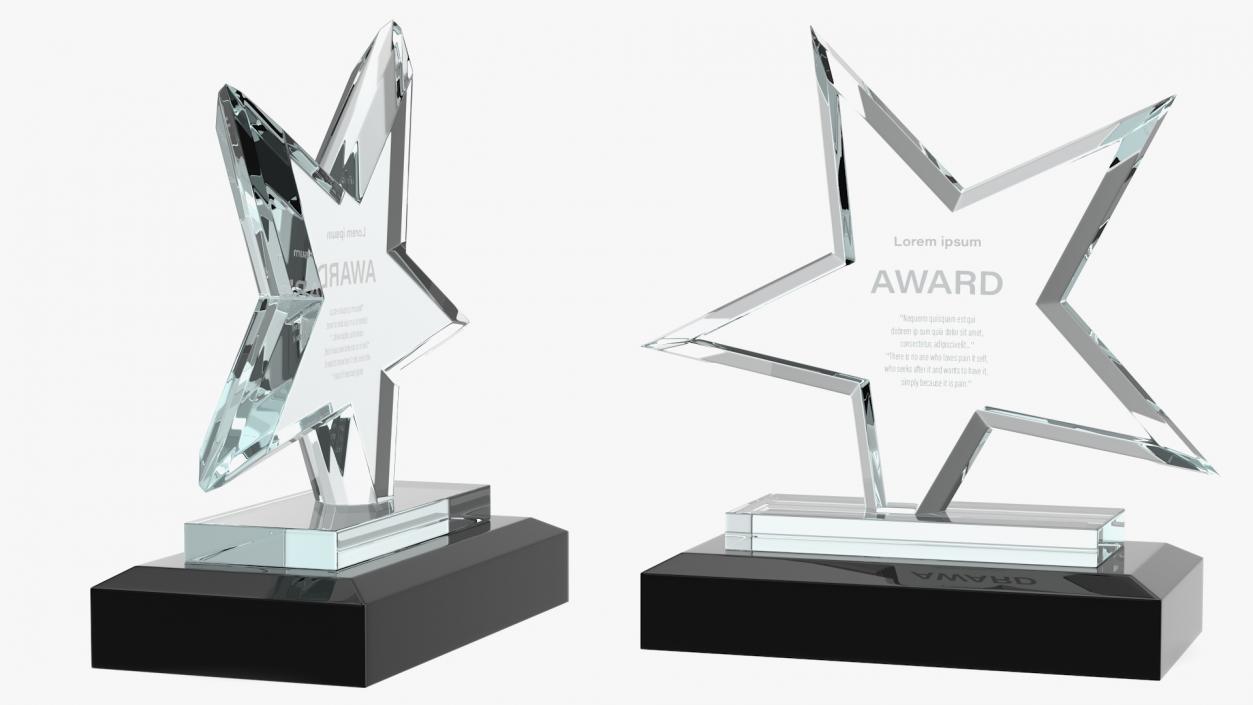 Glass Award Trophys Collection 2 3D