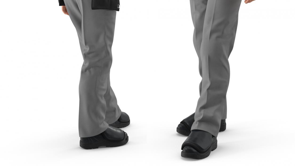 3D Baseball Umpire in Cap Standing Pose