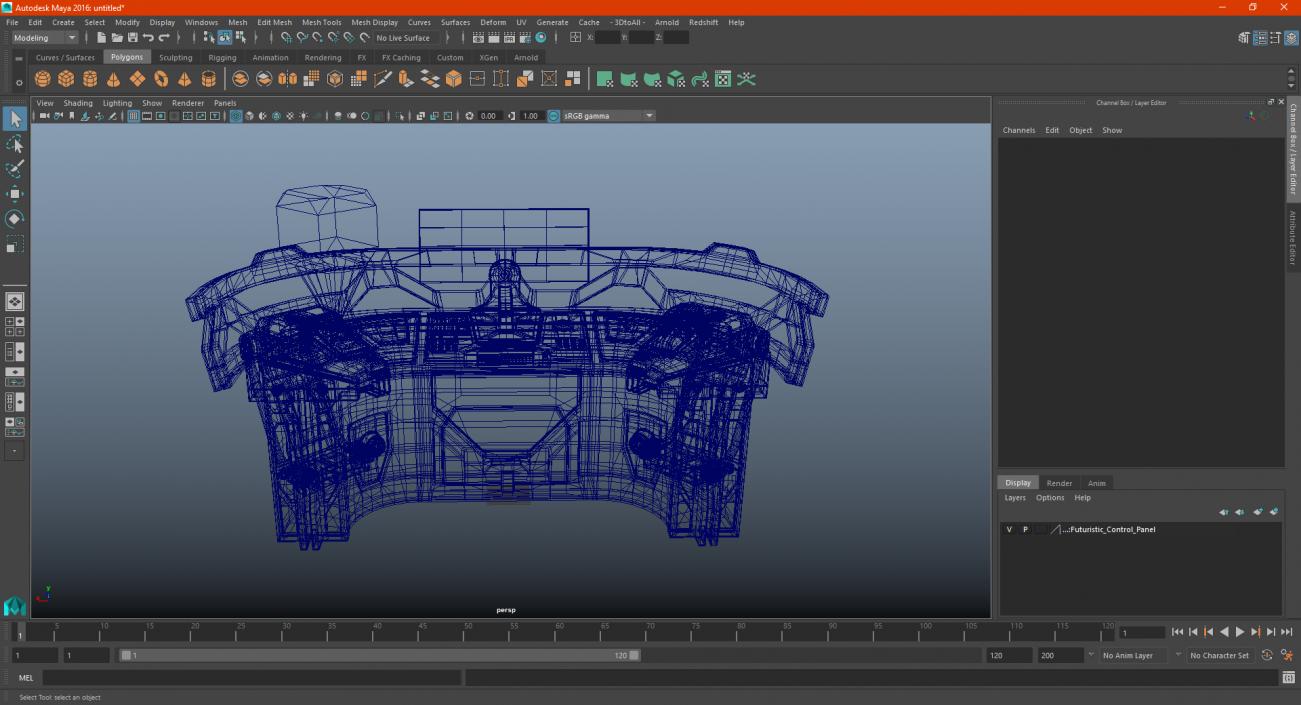 Futuristic Control Panel 3D model