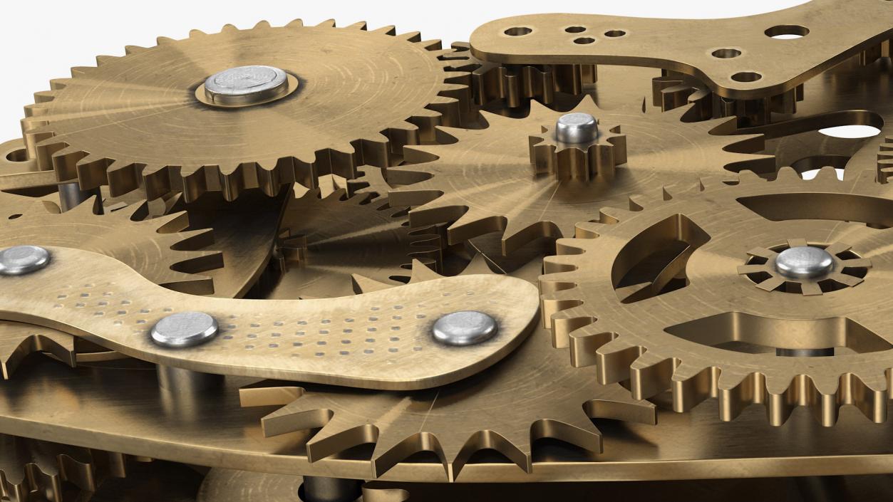 3D model Cog Gears Mechanism Brass