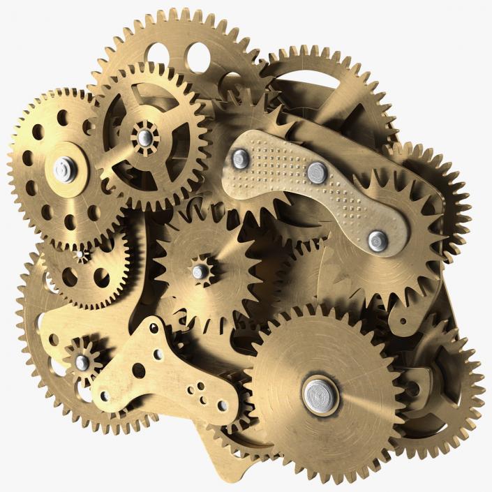 3D model Cog Gears Mechanism Brass