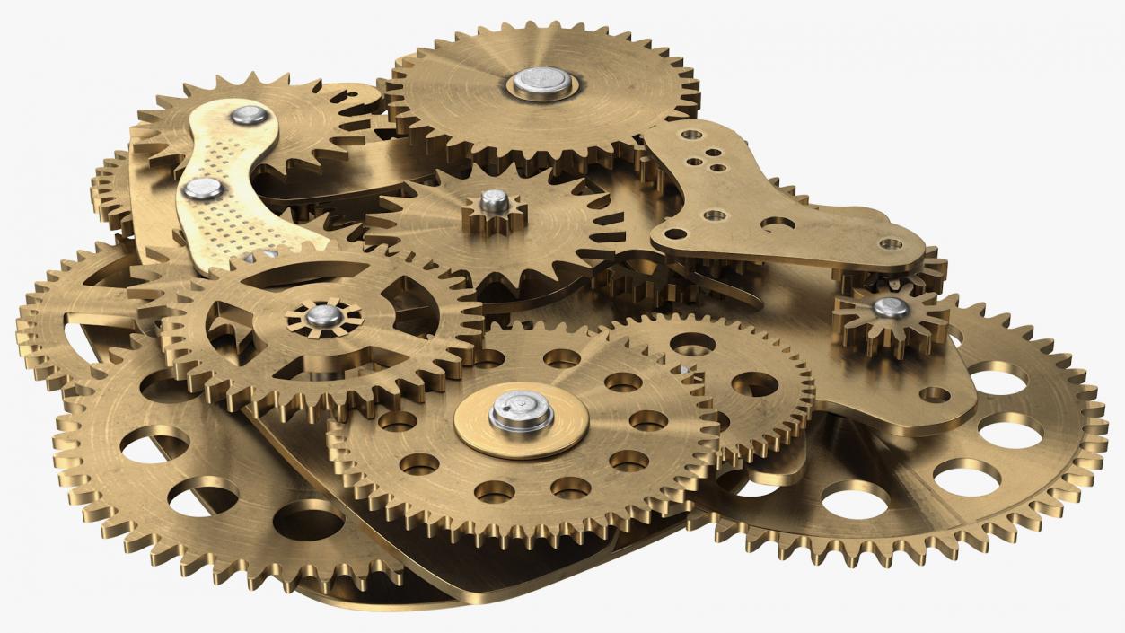 3D model Cog Gears Mechanism Brass