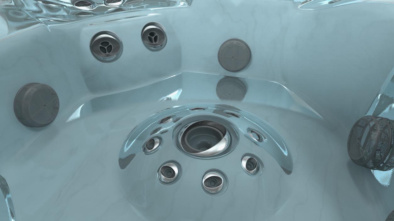 Jacuzzi J475 Spa Hot Tub Platinum with Water 3D model