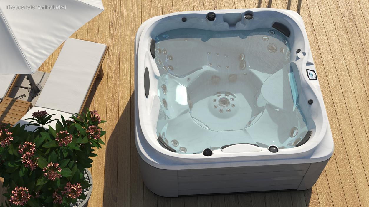 Jacuzzi J475 Spa Hot Tub Platinum with Water 3D model