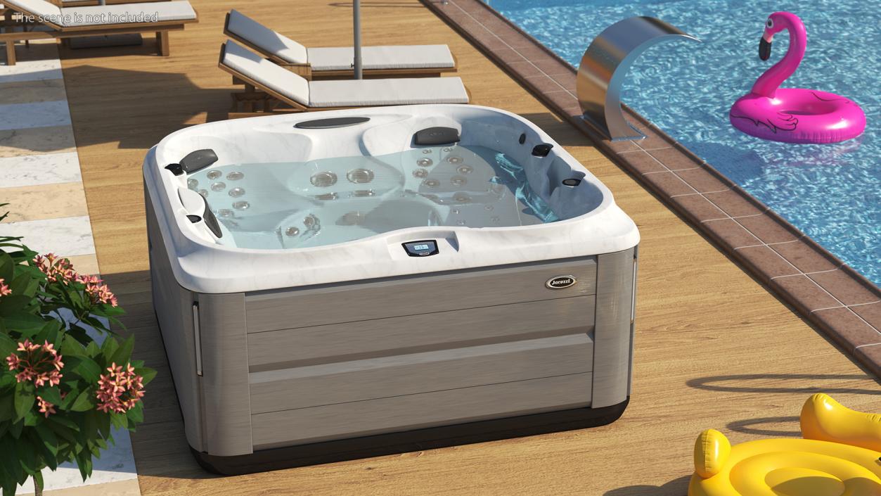 Jacuzzi J475 Spa Hot Tub Platinum with Water 3D model