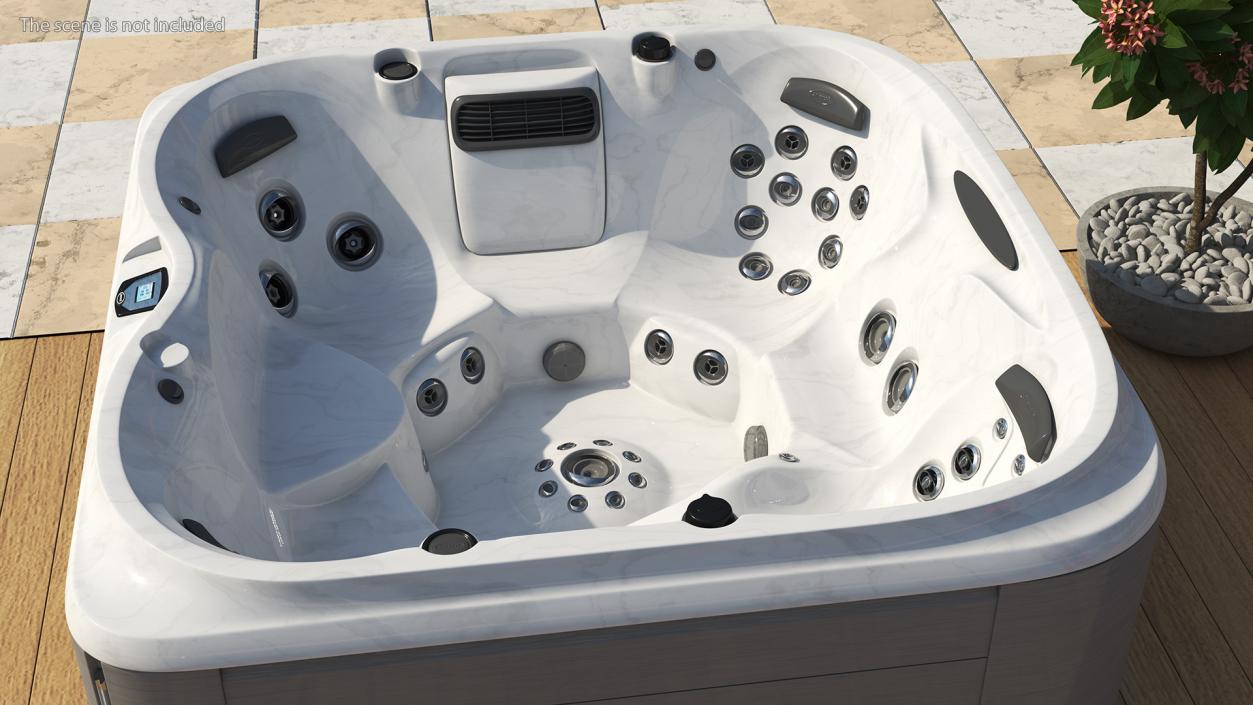 Jacuzzi J475 Spa Hot Tub Platinum with Water 3D model