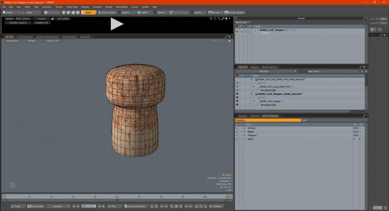 Bottle Cork Stopper 3D model