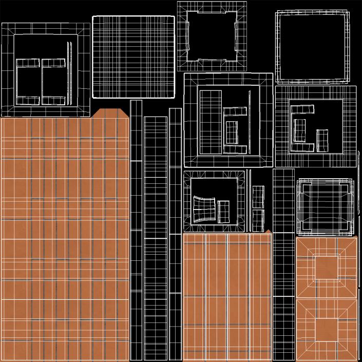 Square Brick Chimney Corner Base 3D