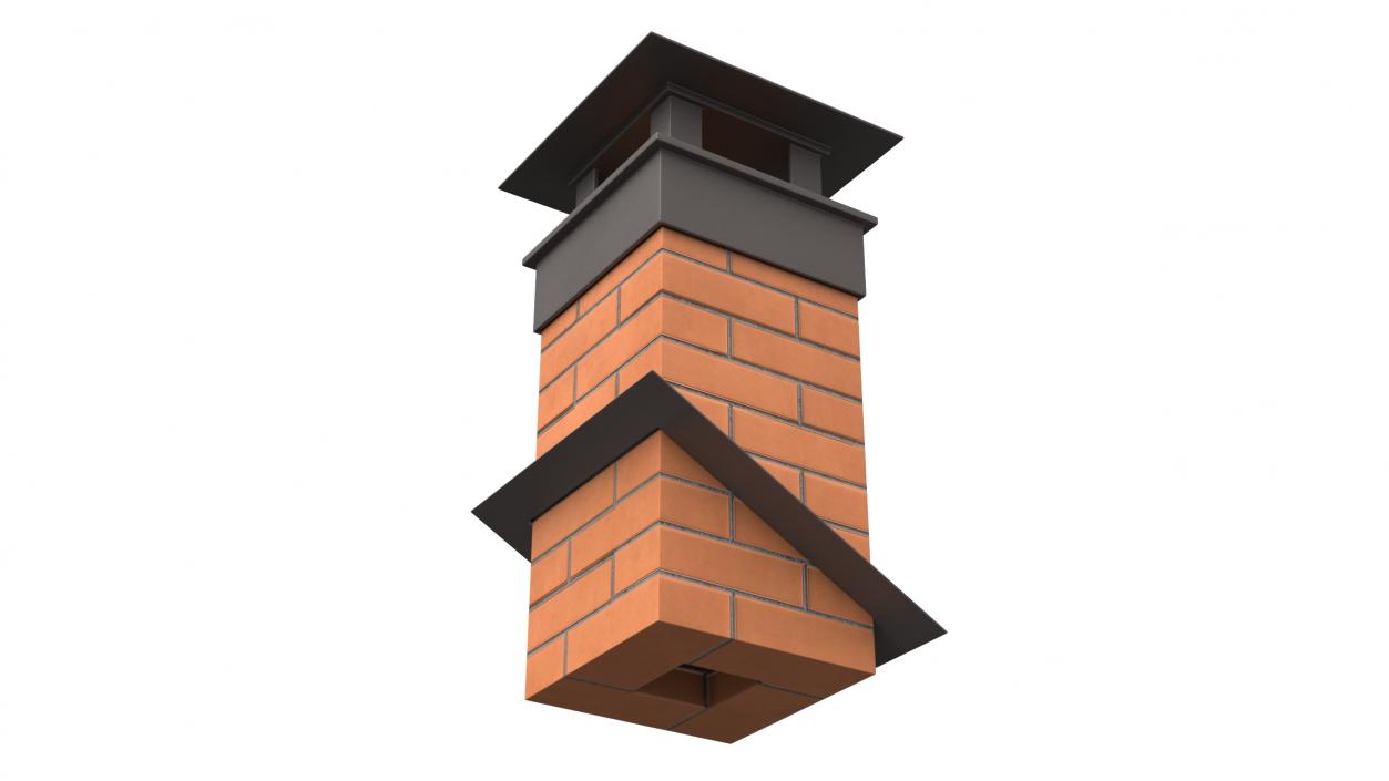 Square Brick Chimney Corner Base 3D