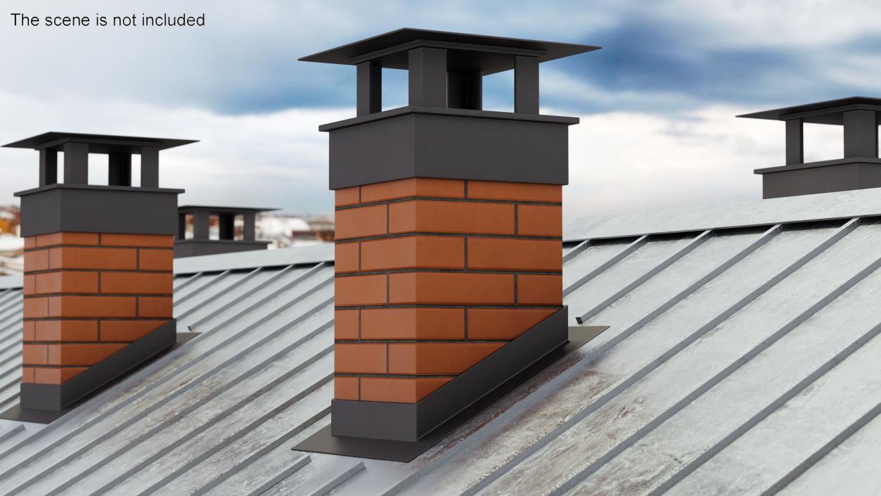 Square Brick Chimney Corner Base 3D