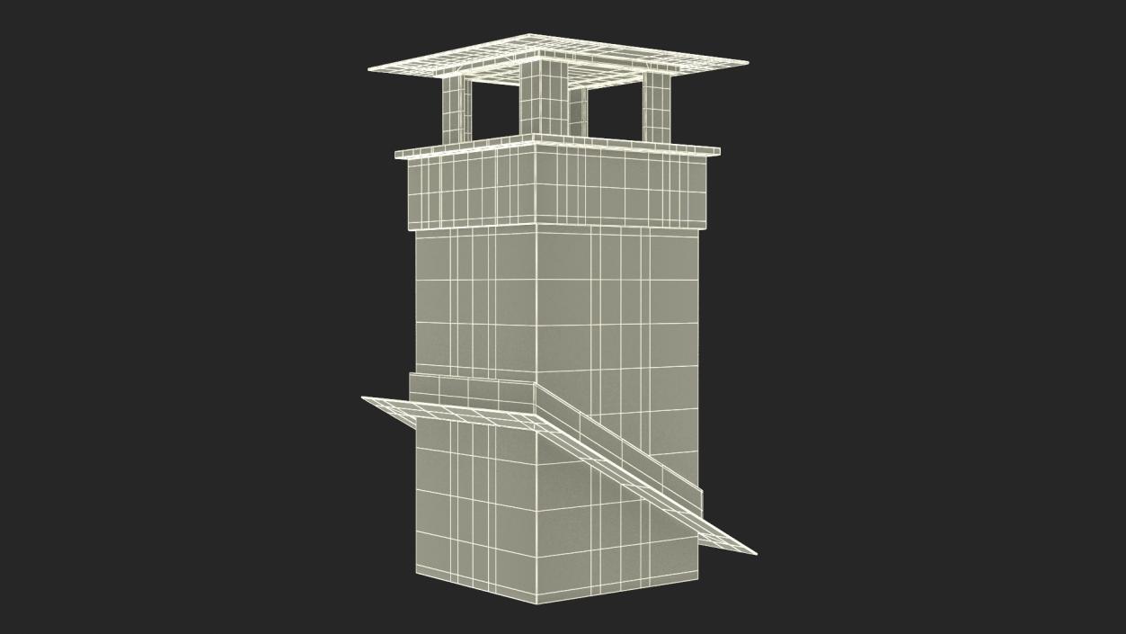 Square Brick Chimney Corner Base 3D