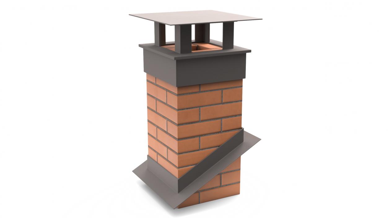 Square Brick Chimney Corner Base 3D