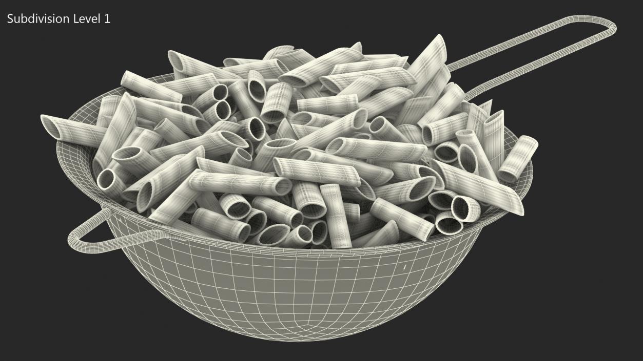 Pasta in Colander 3D