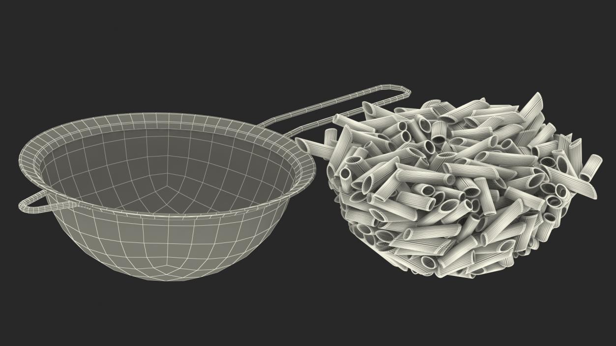 Pasta in Colander 3D