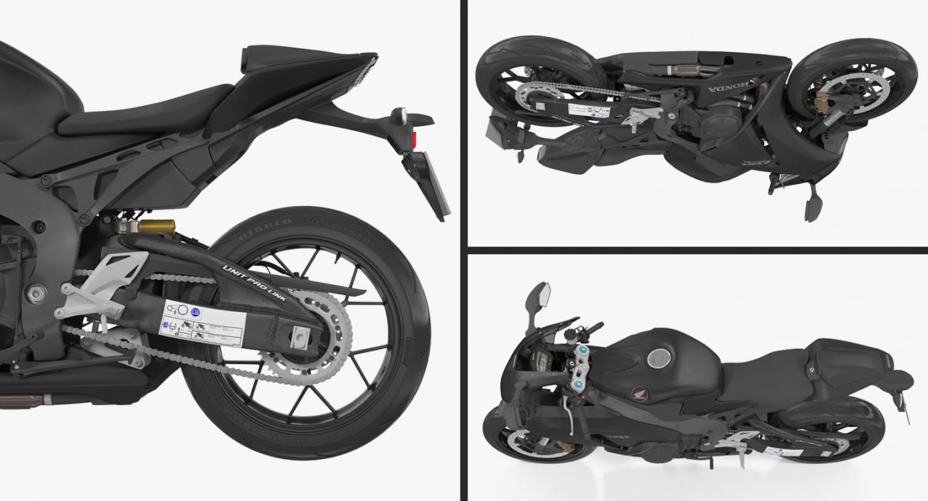 Sport Motorcycle Honda Fireblade 2017 Rigged 3D model