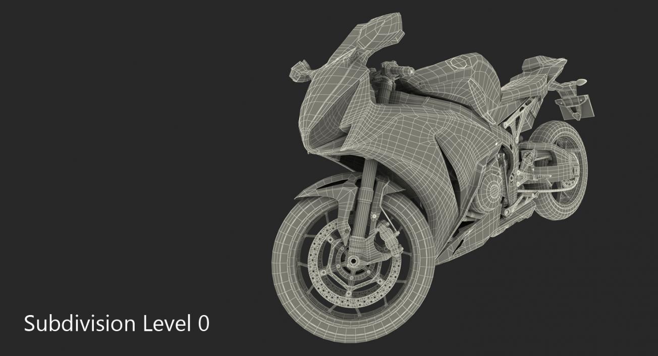 Sport Motorcycle Honda Fireblade 2017 Rigged 3D model