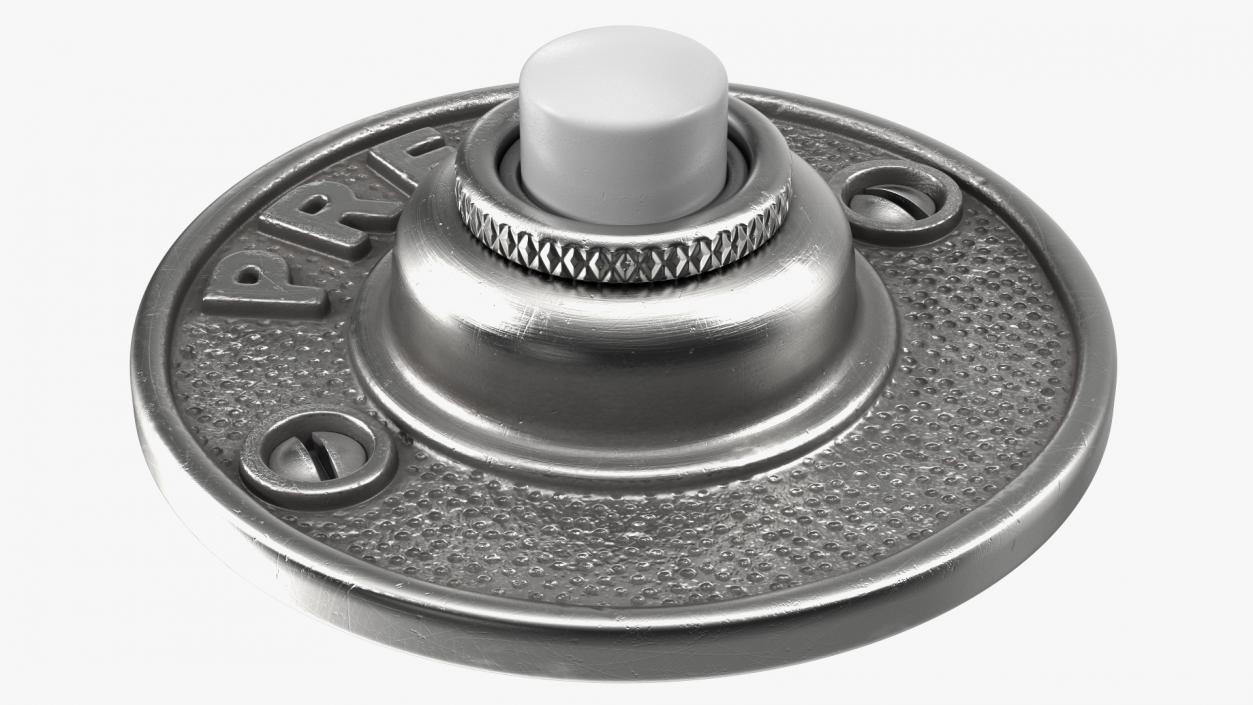 3D Vintage Round Doorbell Button Silver