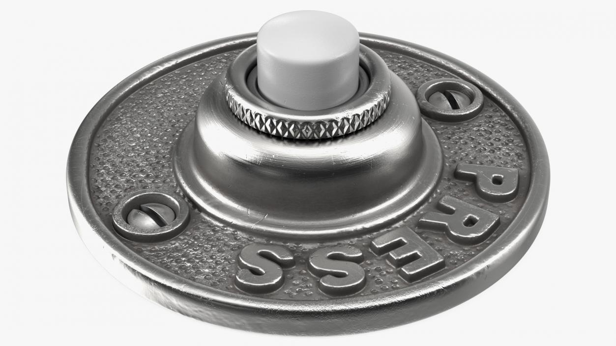 3D Vintage Round Doorbell Button Silver