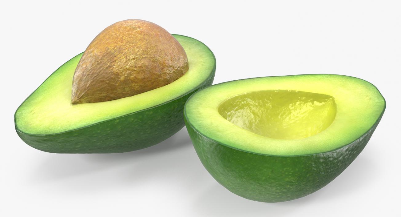 Avocado Cut in Half with Seed 3D model