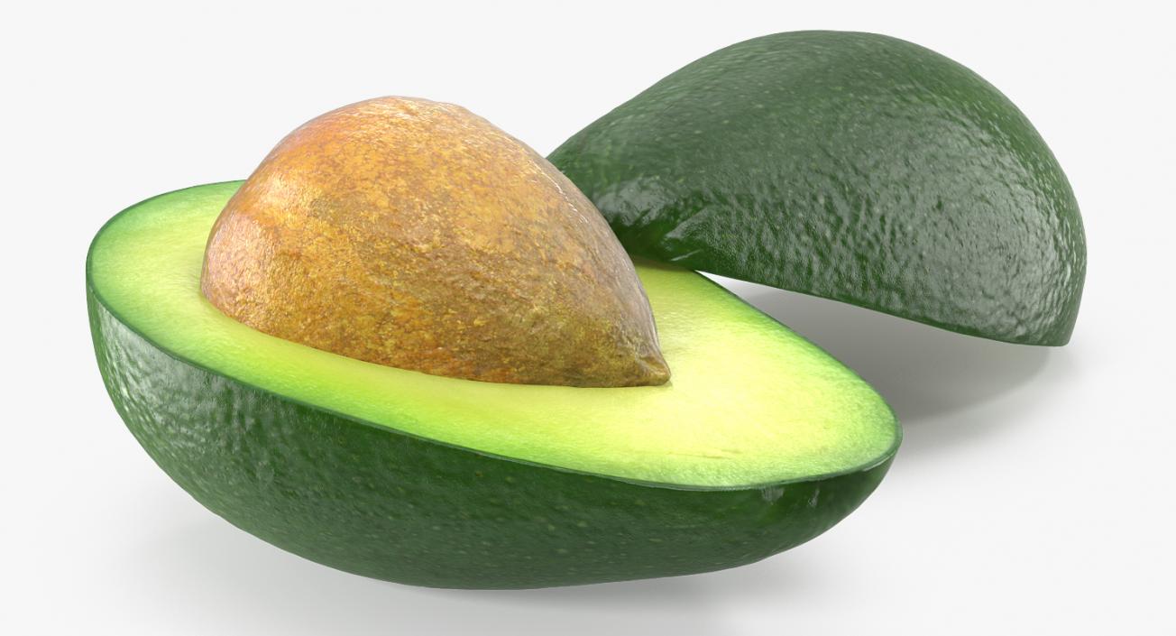 Avocado Cut in Half with Seed 3D model