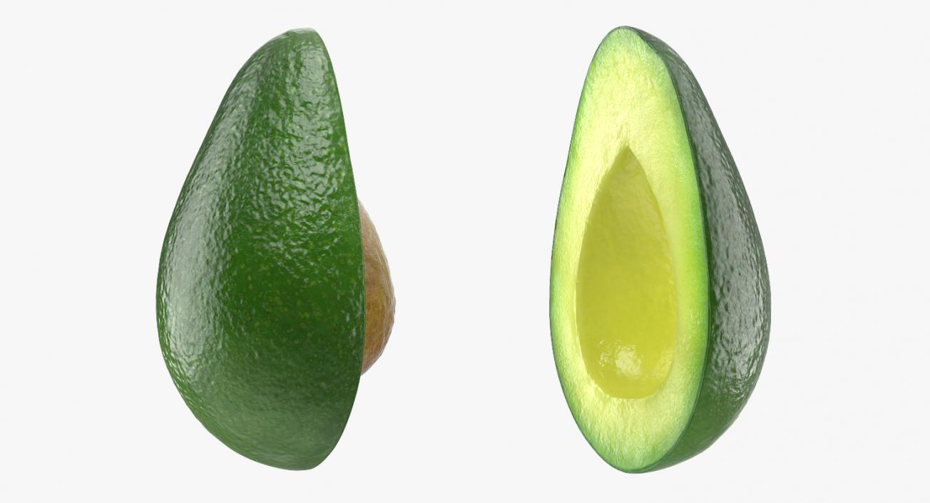 Avocado Cut in Half with Seed 3D model