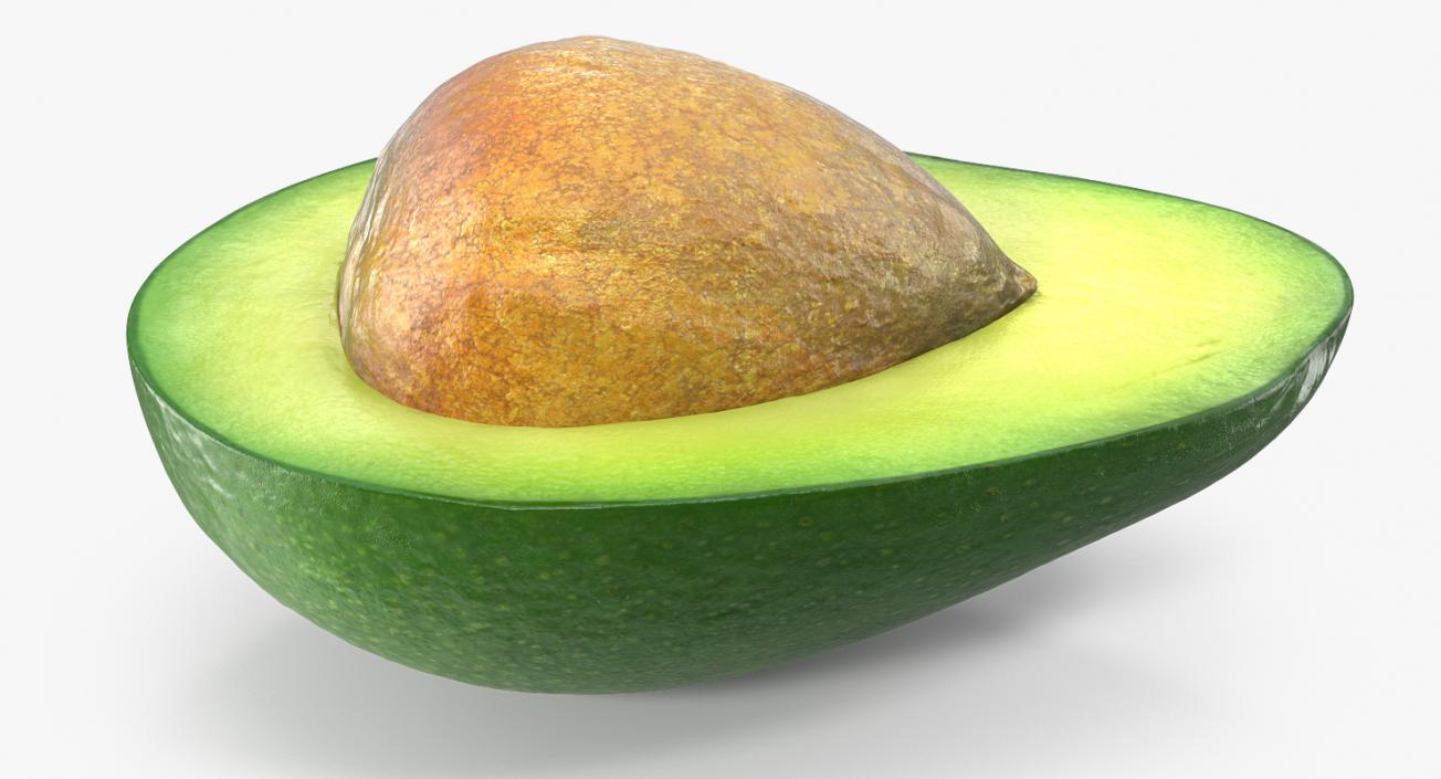 Avocado Cut in Half with Seed 3D model