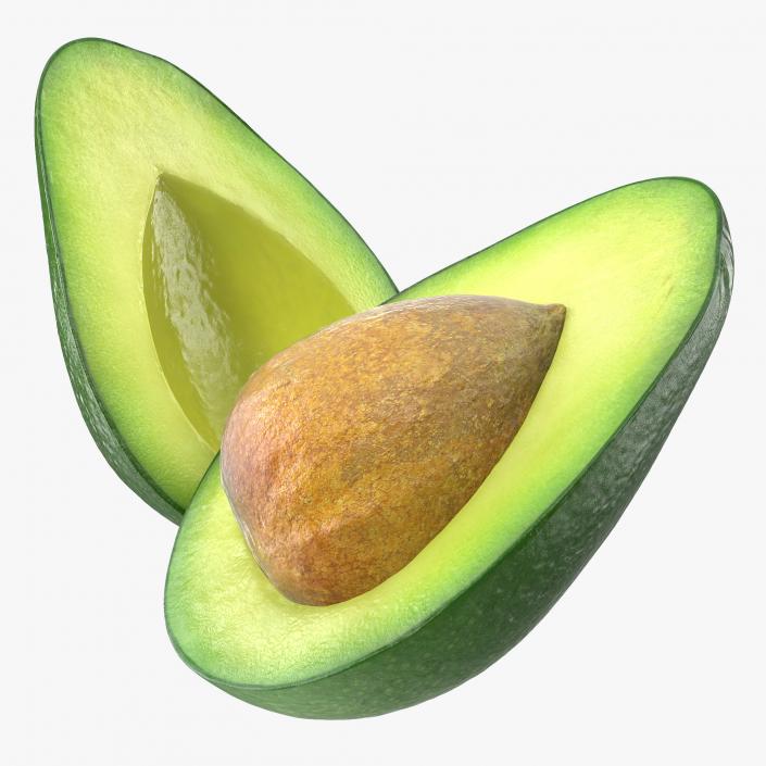 Avocado Cut in Half with Seed 3D model