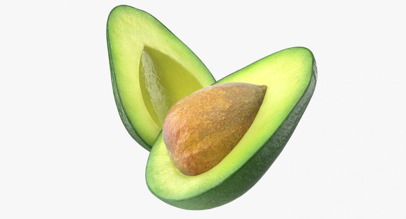 Avocado Cut in Half with Seed 3D model