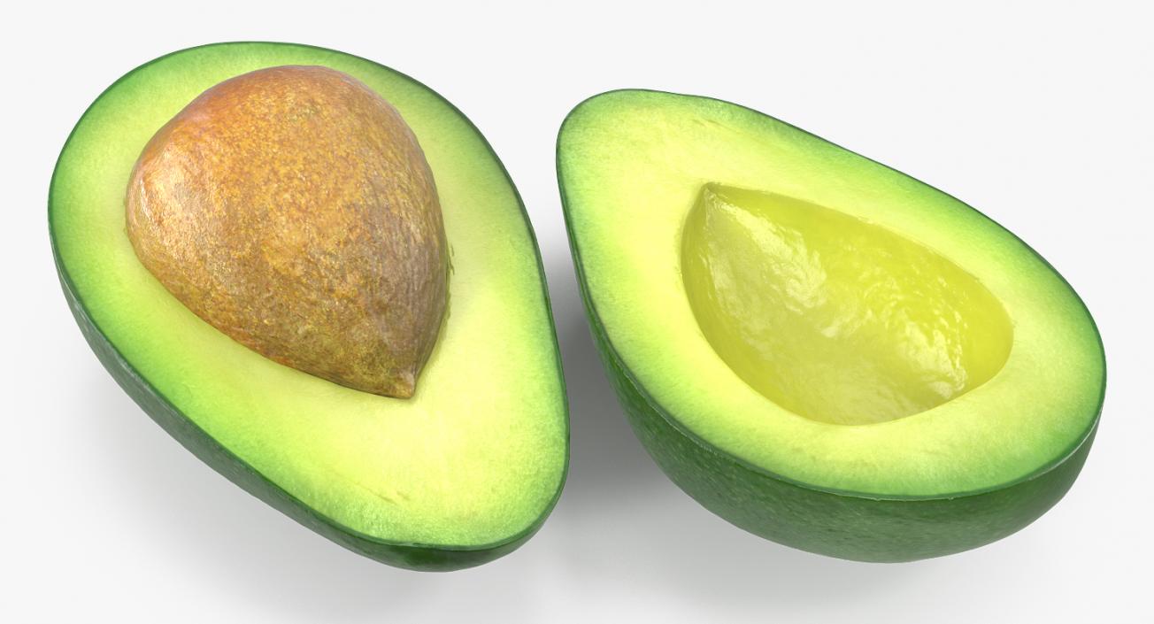 Avocado Cut in Half with Seed 3D model