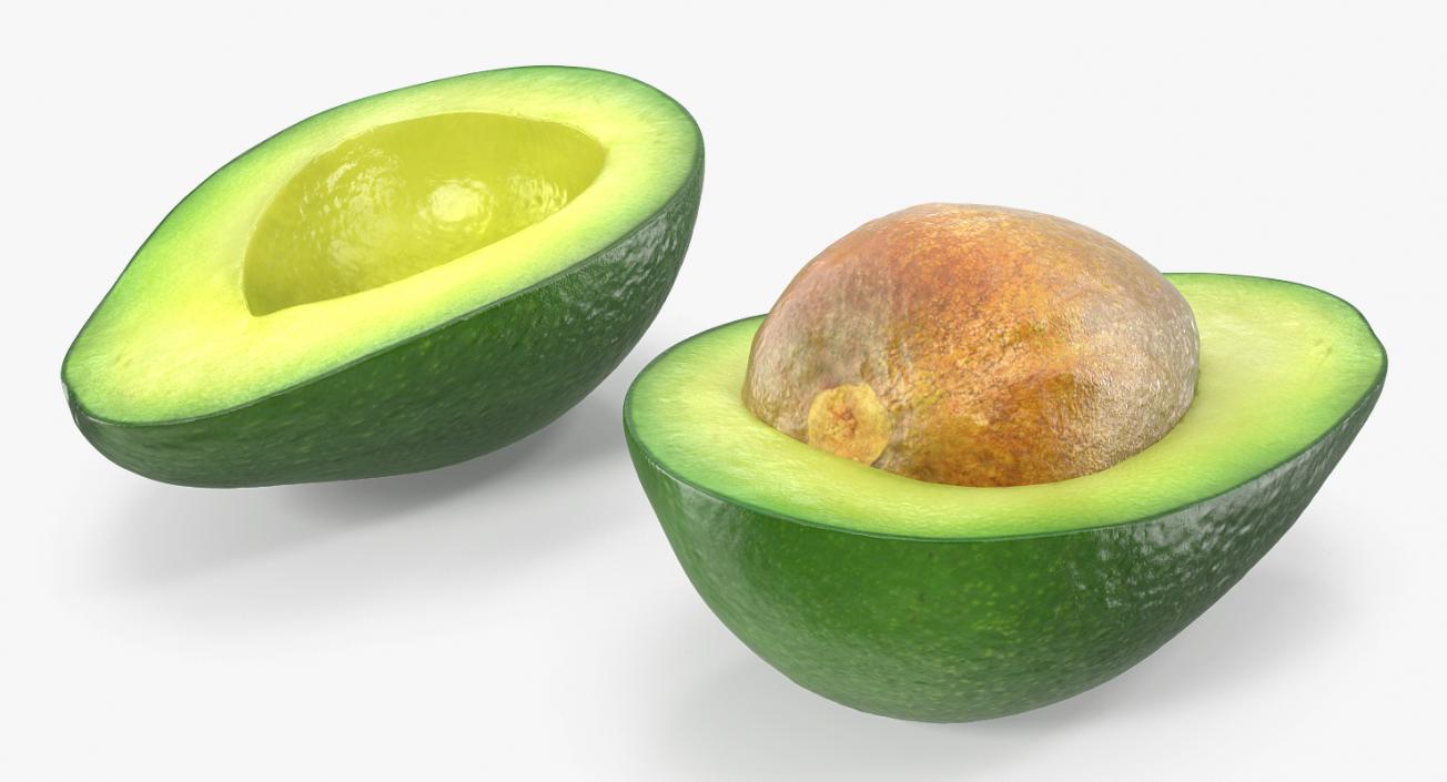 Avocado Cut in Half with Seed 3D model