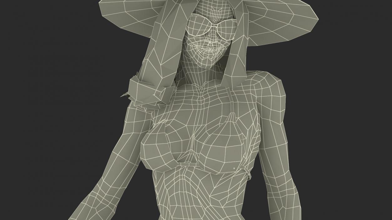 3D Bikini Girl With Bag Rigged for Cinema 4D