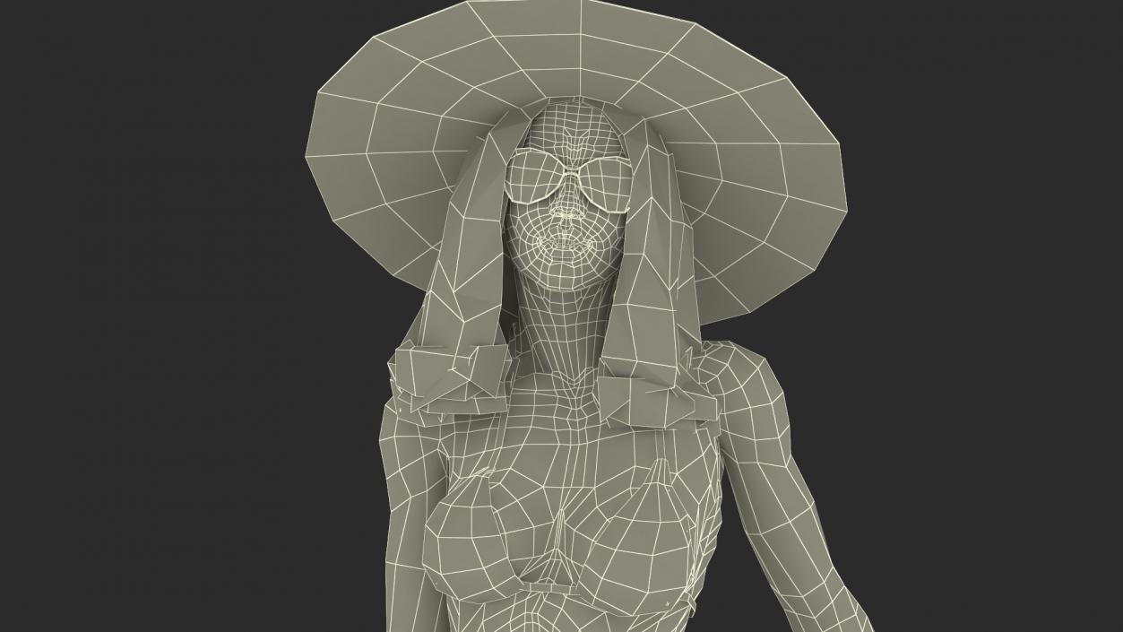 3D Bikini Girl With Bag Rigged for Cinema 4D