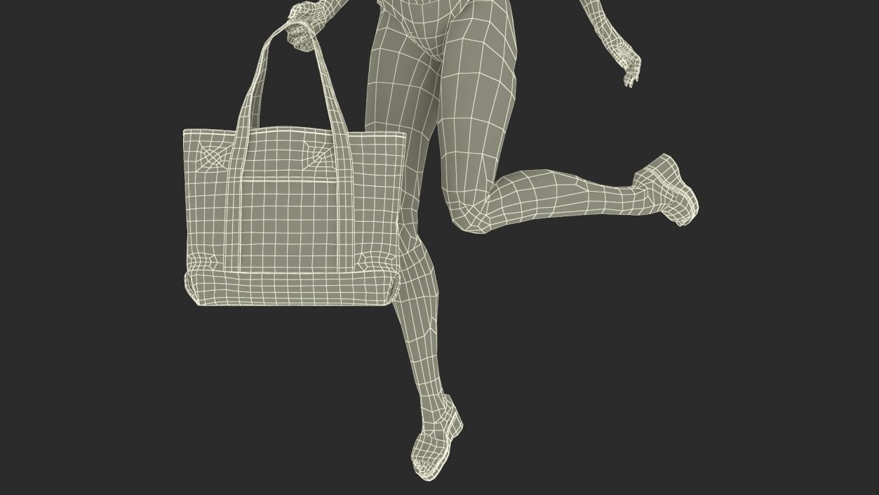 3D Bikini Girl With Bag Rigged for Cinema 4D