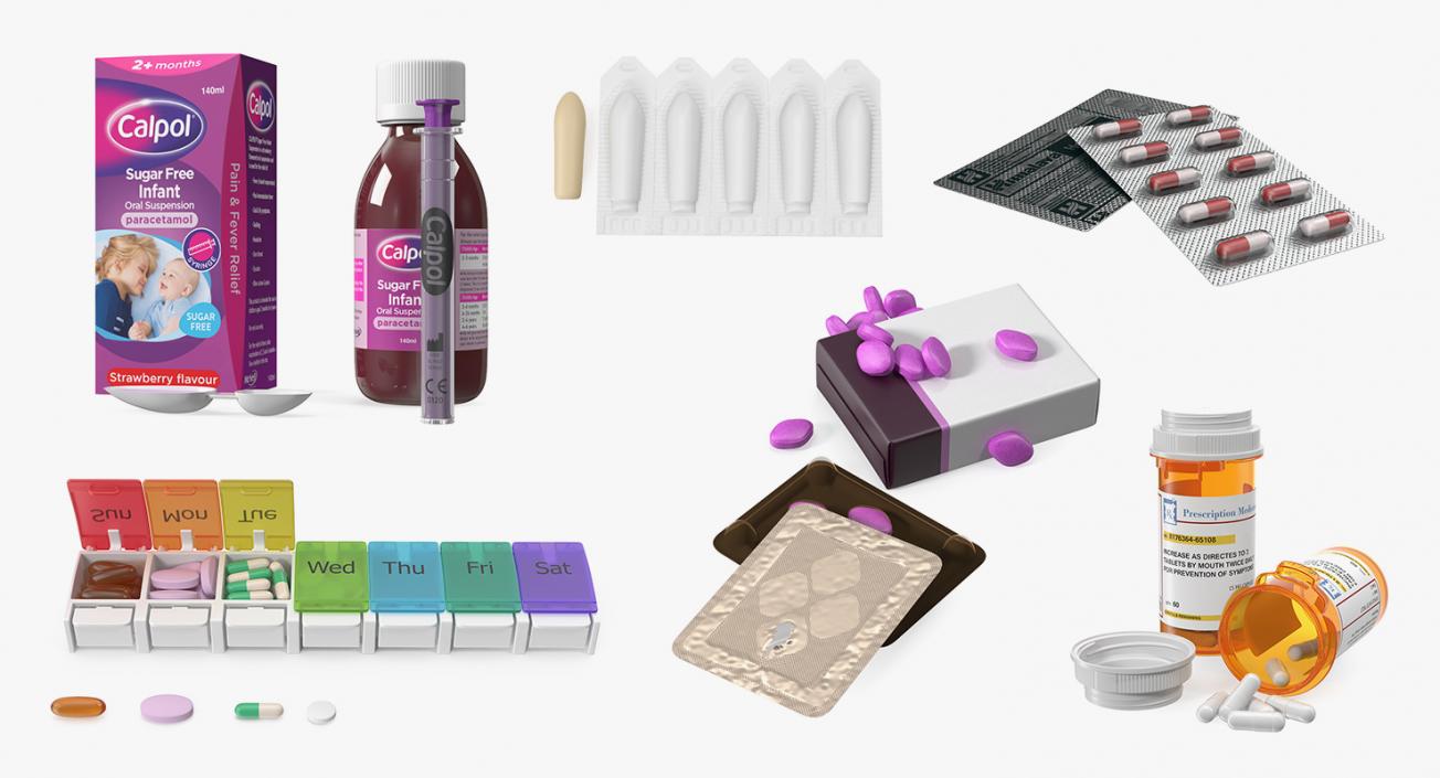 Pills Packs Collection 5 3D model