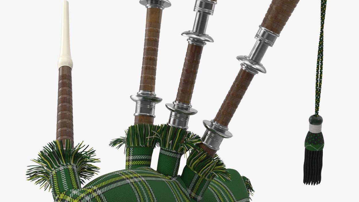 3D Mannequin with Scottish Green Bagpipes model