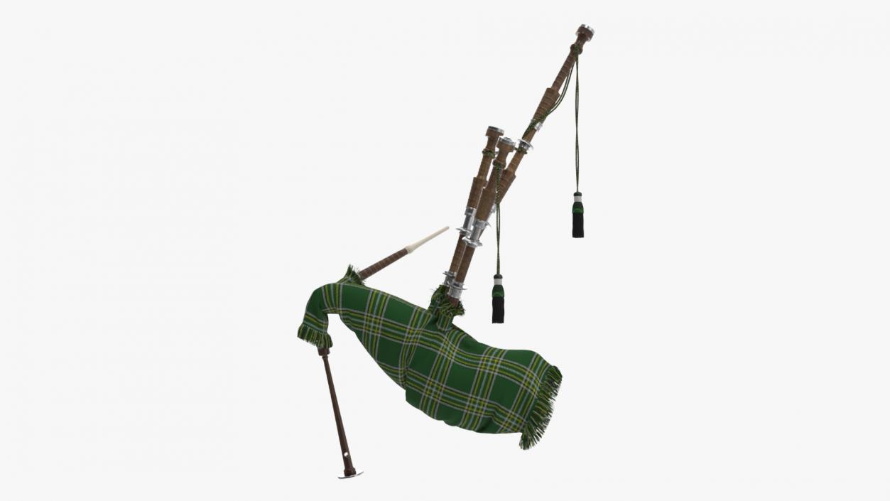 3D Mannequin with Scottish Green Bagpipes model