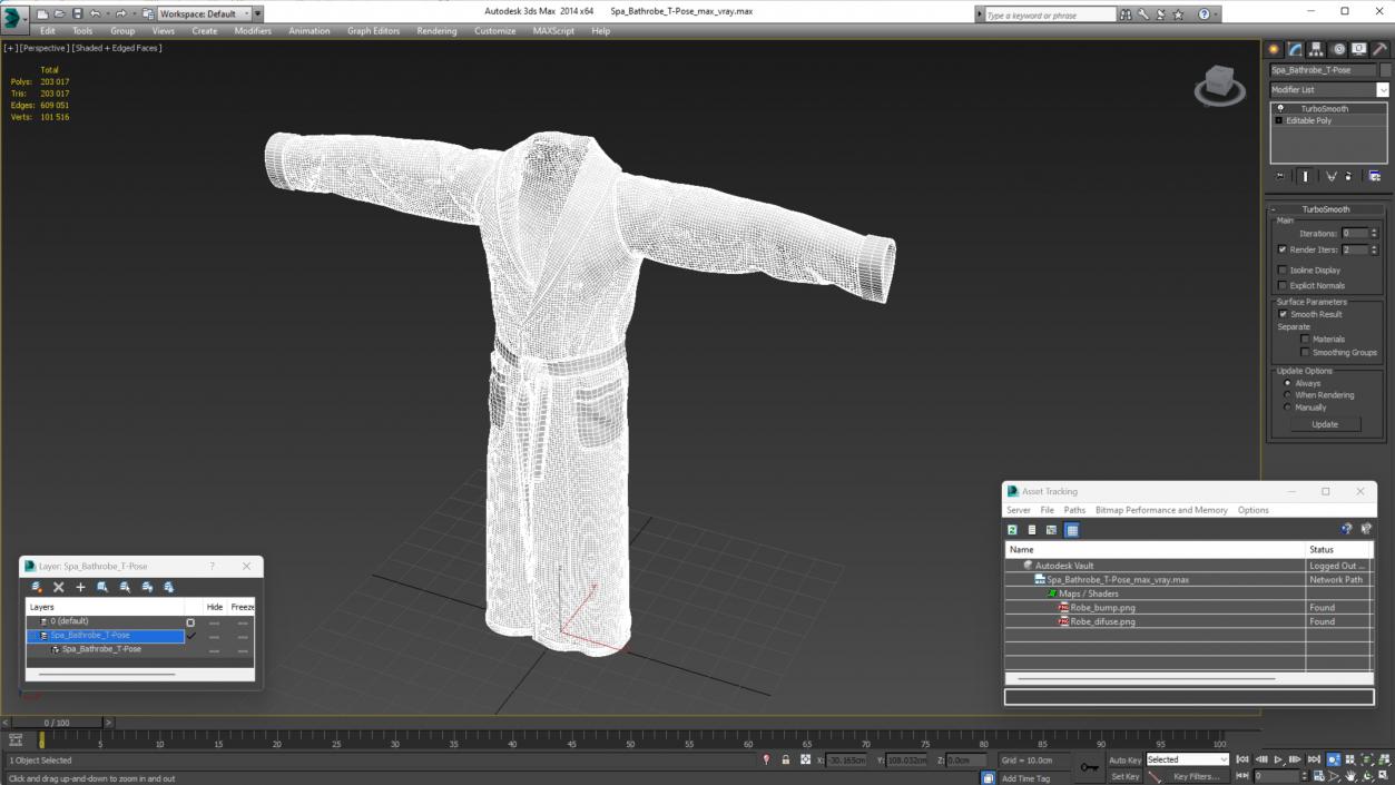 Spa Bathrobe T-Pose 3D model