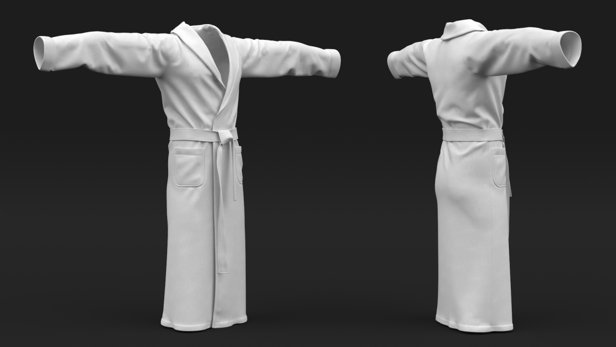 Spa Bathrobe T-Pose 3D model