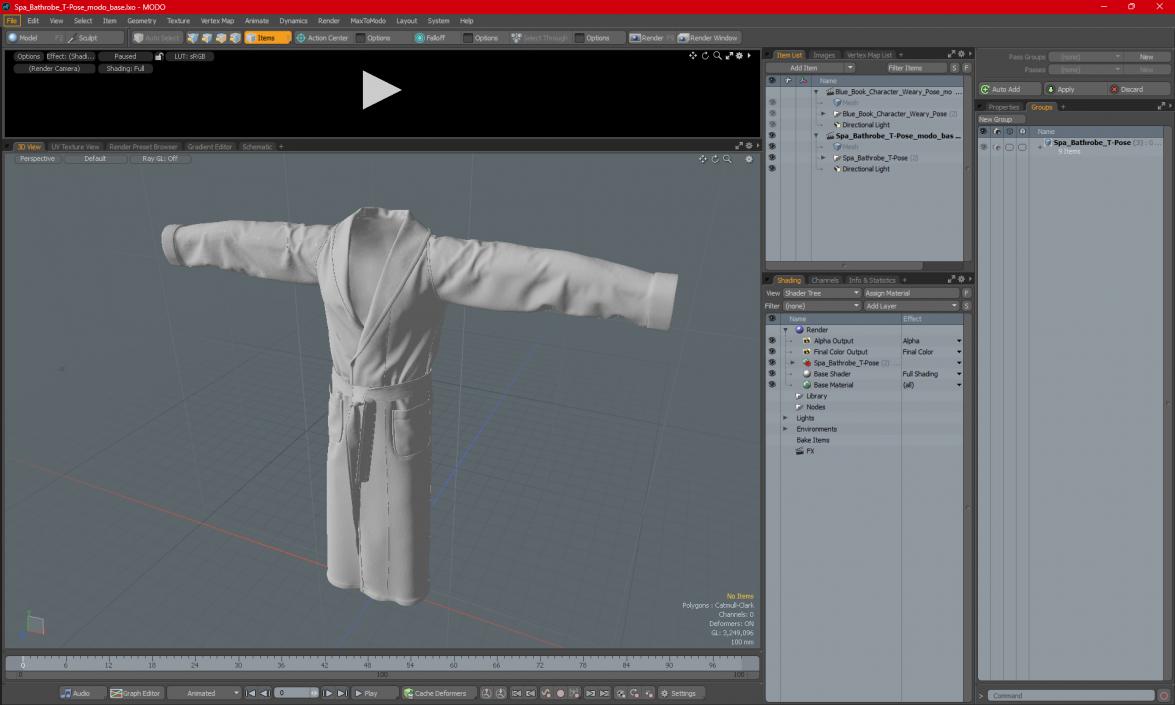 Spa Bathrobe T-Pose 3D model