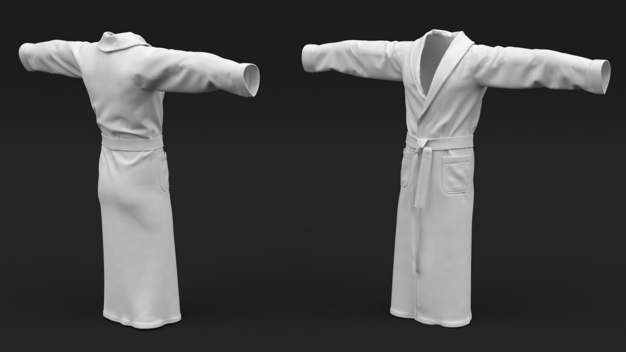 Spa Bathrobe T-Pose 3D model