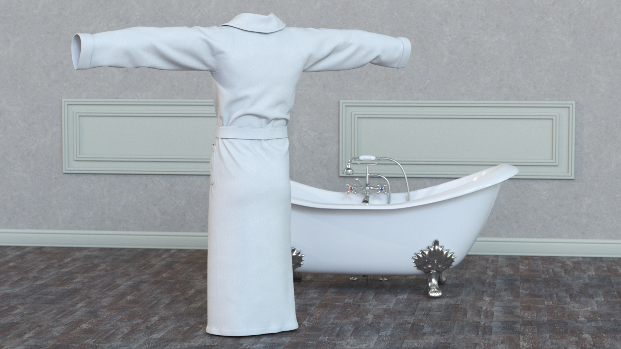 Spa Bathrobe T-Pose 3D model