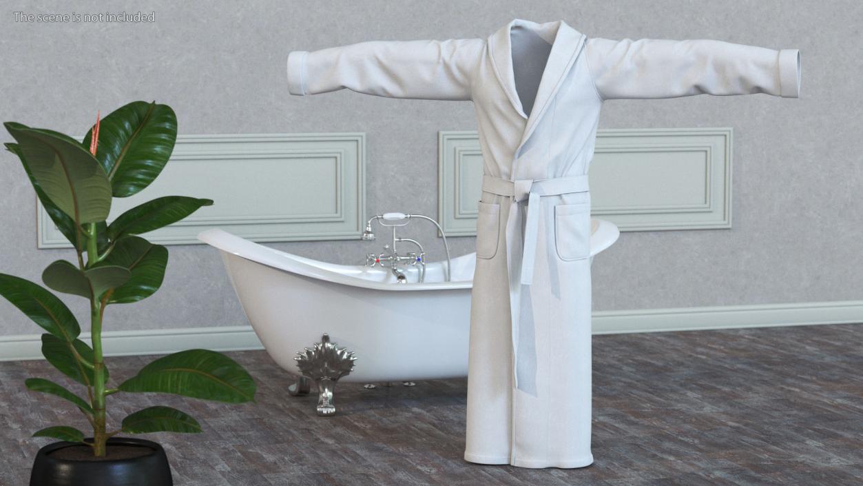 Spa Bathrobe T-Pose 3D model