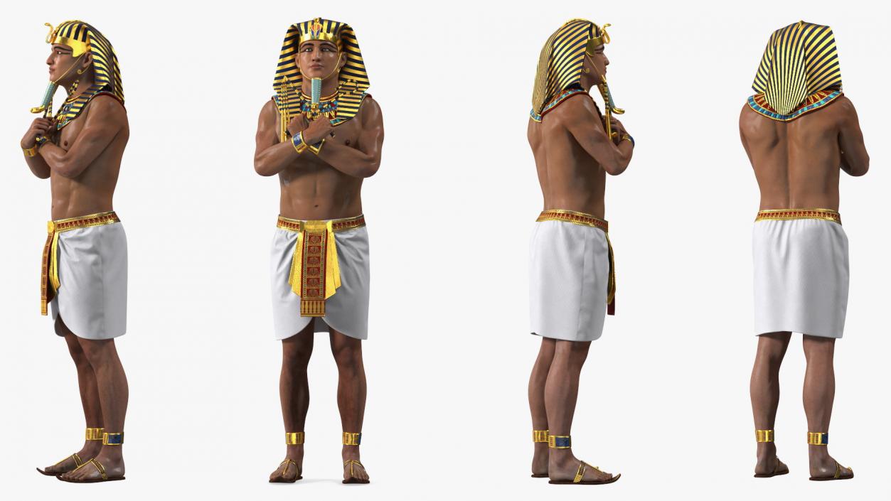 Egypt Pharaoh with Crook and Flail 3D model