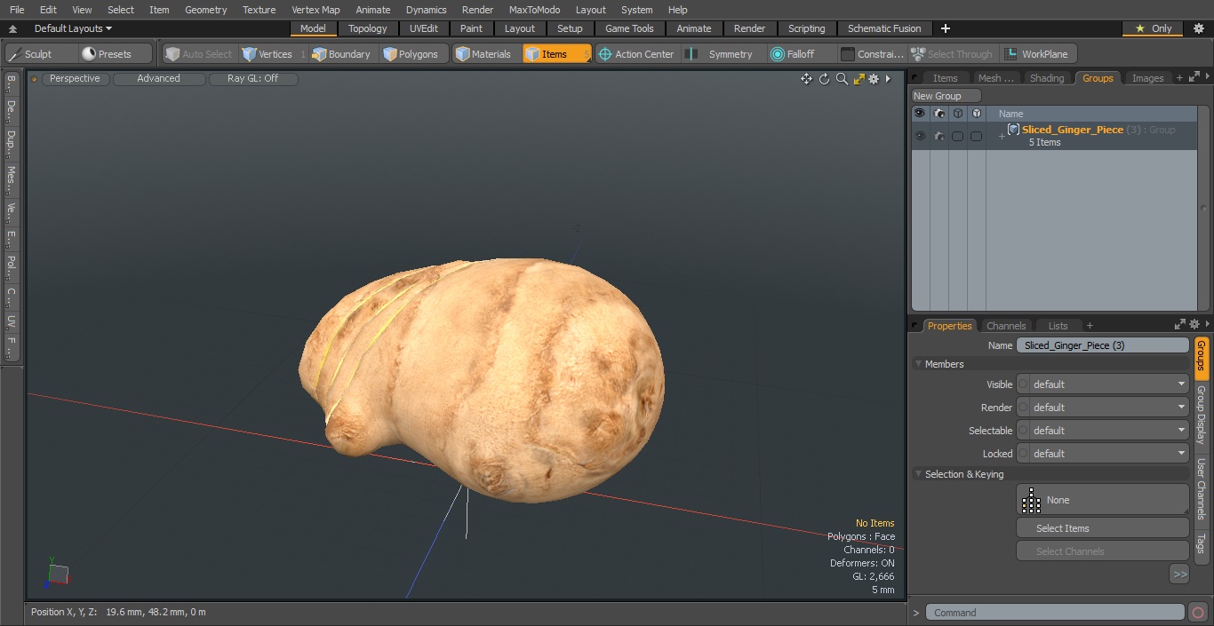 Sliced Ginger Piece 3D model