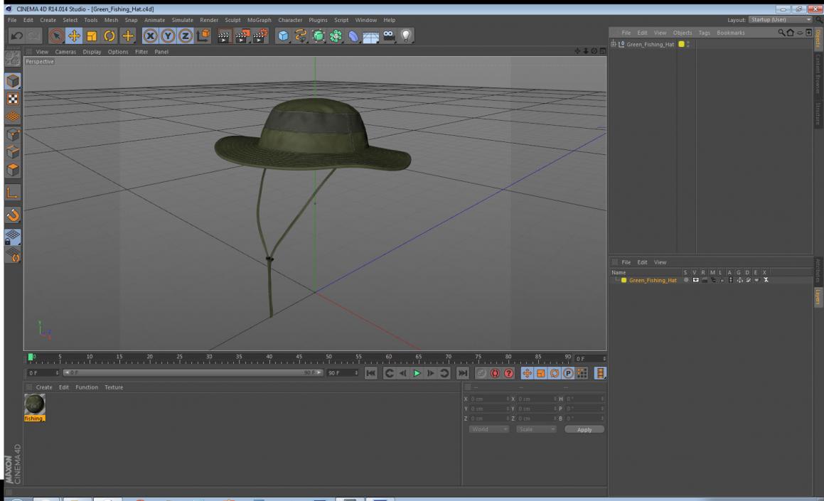 Green Fishing Hat 3D