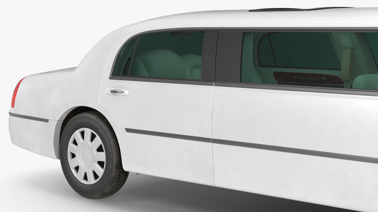 3D model Limousine Generic White Rigged