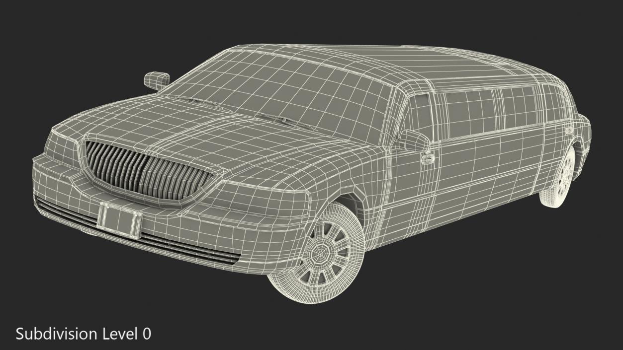 3D model Limousine Generic White Rigged