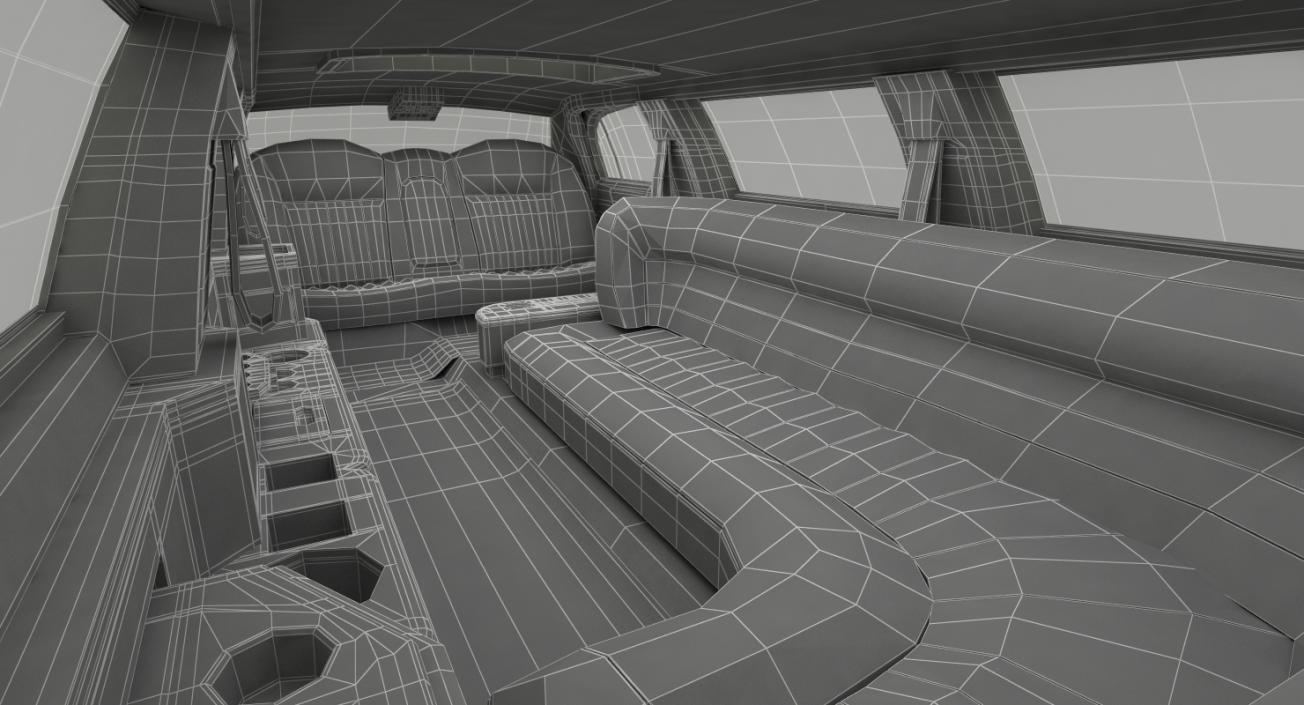 3D model Limousine Generic White Rigged