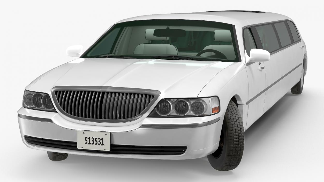 3D model Limousine Generic White Rigged